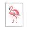 Stupell Industries Pink Splatter Flamingo Feathers Tropical Bird in White Frame Wall Art